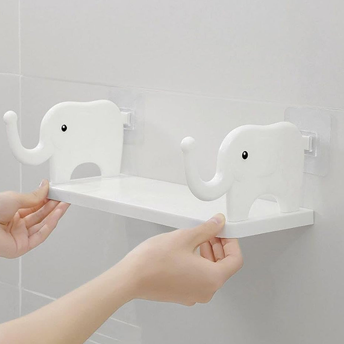 Multifunctional Elephant-Shaped Wall Shelf – No-Punch Mini Organizer For Kitchen, Bathroom & Bedroom
